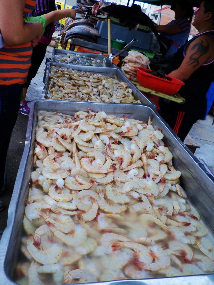 We love the shrimp we buy at the Mercado.