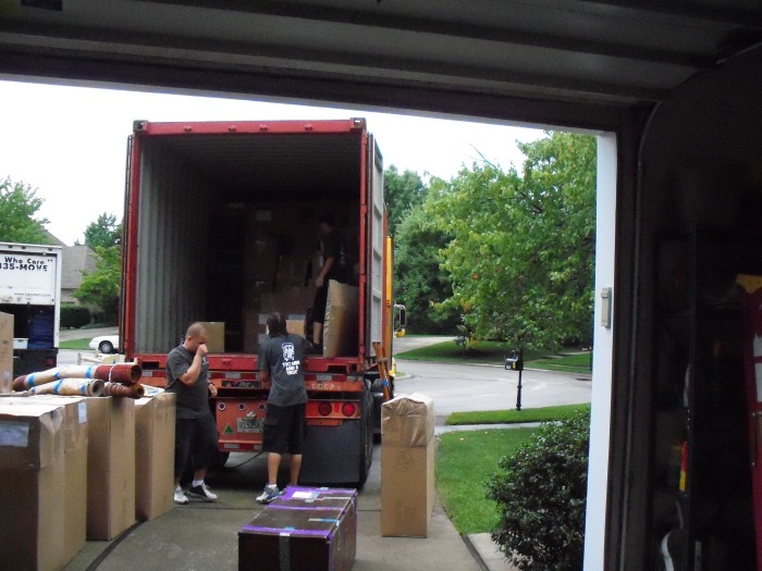 Container being loaded with our 213 boxes--
