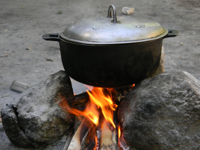 Haitians traditionally use 3 stones to support a pot over an open fire.