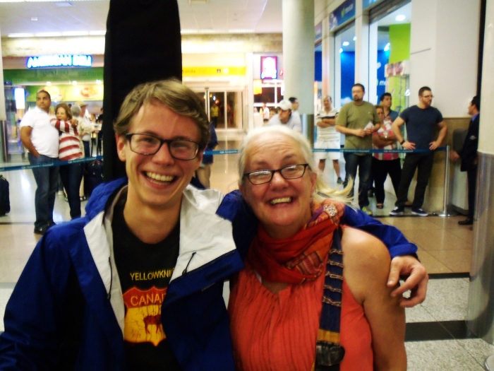 Johnny and Aunt Kathy at the Guayaquil airport!