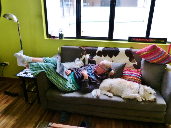 Recovering from the flu in our new place--